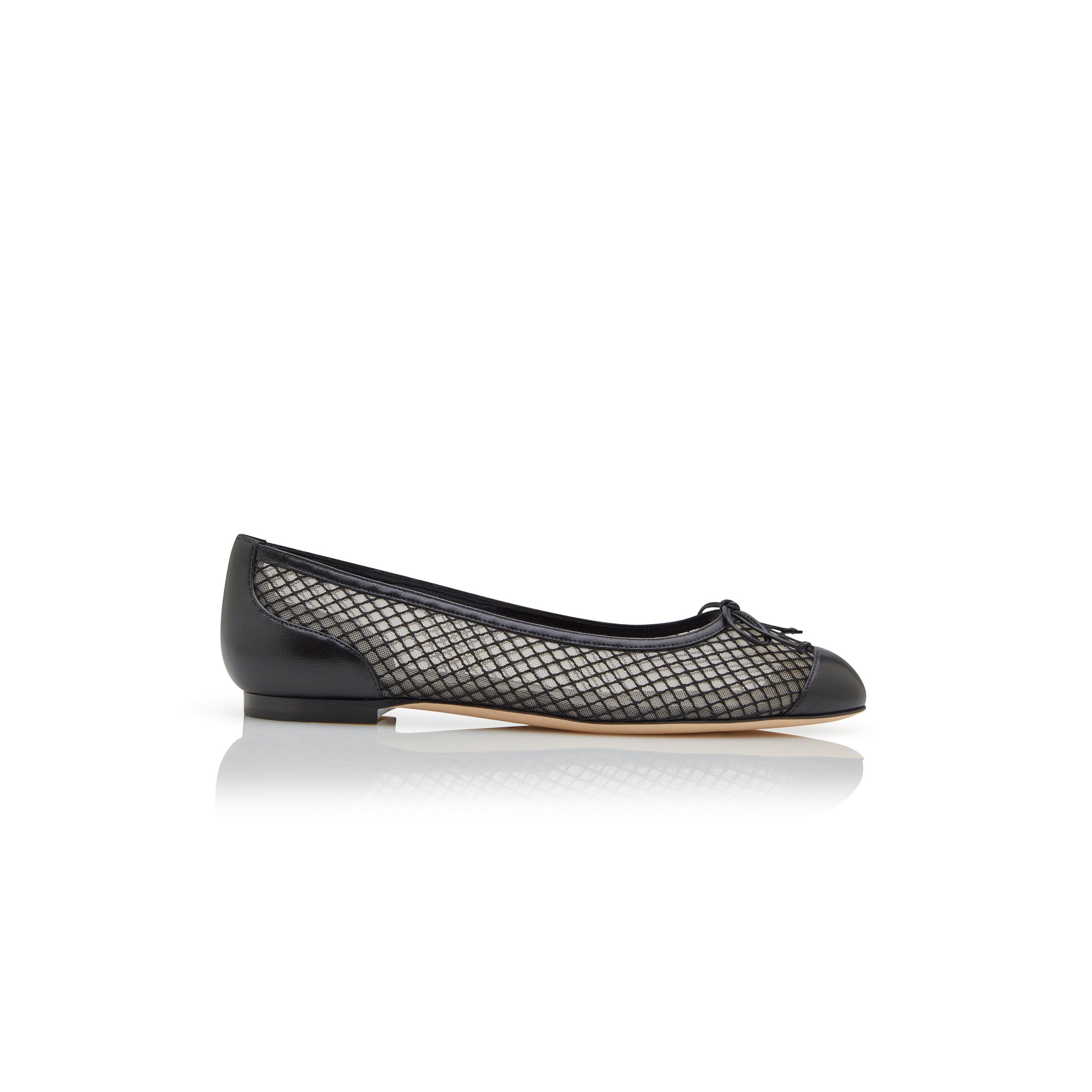 MANOLO BLAHNIK CAPBALME BLACK NAPPA LEATHER BALLERINA FLATS 424-1986-0001 MANOLO BLAHNIK CAPBALME BLACK NAPPA LEATHER BALLERINA FLATS 424-1986-0001